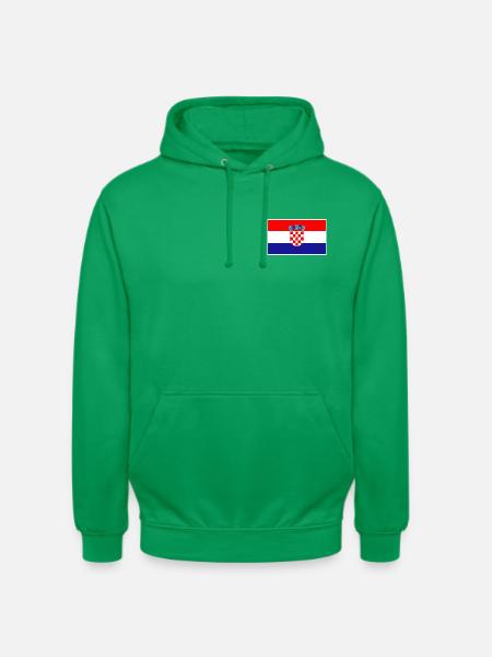 Croatia Flag Classic Frame - Unisex Hoodie - Kelly Green