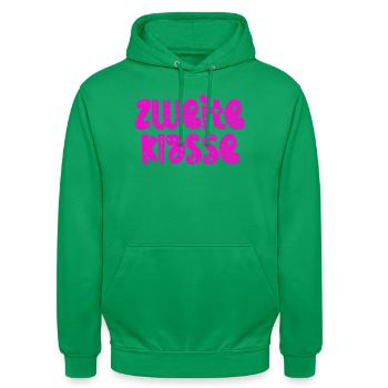 Grundschule 2 Klasse - Zweite Schulklasse - Unisex Hoodie - Kelly Green - Vorne - AI Model Male 185 light (185cm) & AI Model Female 180 light (180cm)