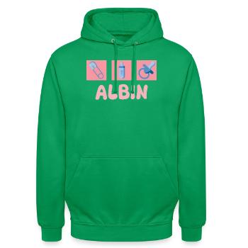 Albin - Unisex Hoodie - Kelly Green - Vorne - AI Model Male 185 light (185cm) & AI Model Female 180 light (180cm)