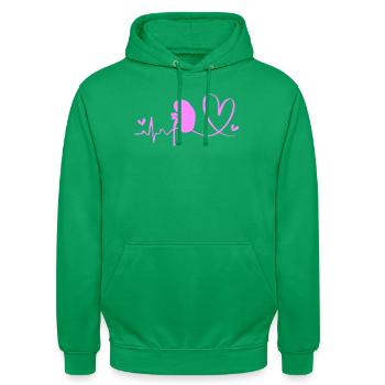 Nierenspender Spender Niere - Unisex Hoodie - Kelly Green - Vorne - AI Model Male 185 light (185cm) & AI Model Female 180 light (180cm)