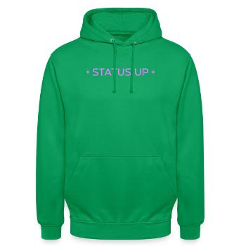 Statut Haut Niveau Niveau Vecteur de Texte de Jeu - Sweat-shirt à capuche unisexe - vert - Devant - AI Model Male 185 light (185cm) & AI Model Female 180 light (180cm)