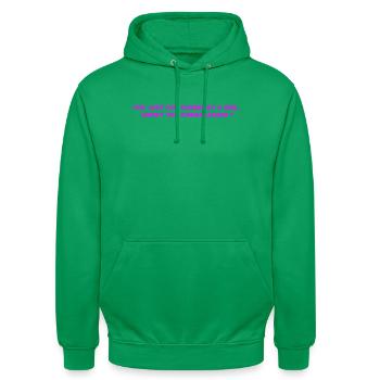 Du gehst einfach - Unisex Hoodie - Kelly Green - Vorne - AI Model Male 185 light (185cm) & AI Model Female 180 light (180cm)