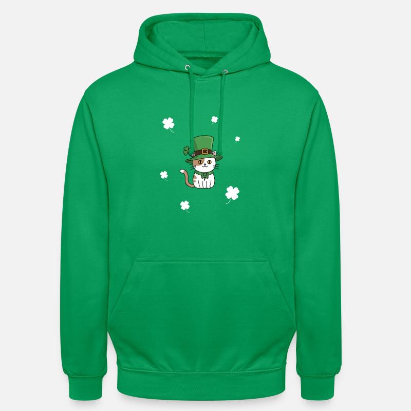 Chat de la Saint-Patrick - Sweat-shirt à capuche unisexe - vert