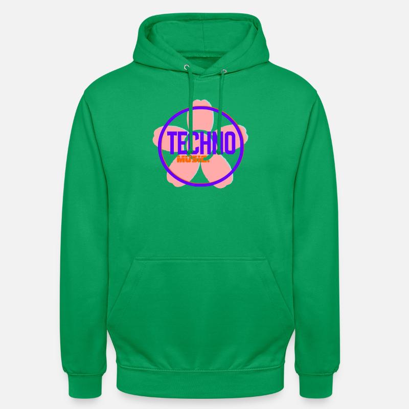 Logo néon Techno Circle - Sweat-shirt à capuche unisexe - vert