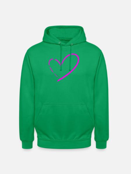 Coeurs - Sweat-shirt à capuche unisexe - vert