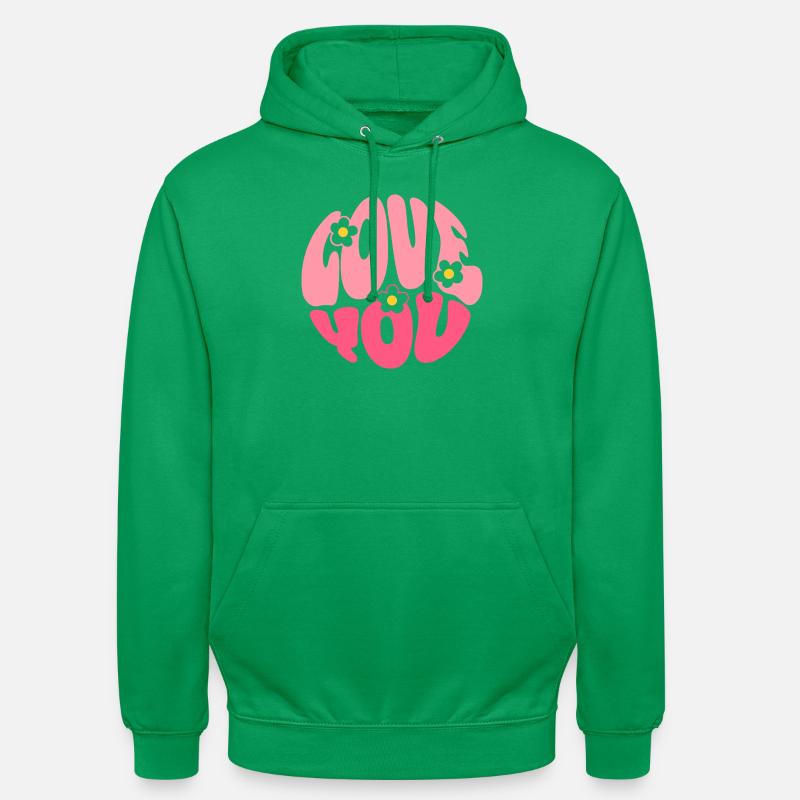 Lettres de bulle que je t’aime - Sweat-shirt à capuche unisexe - vert