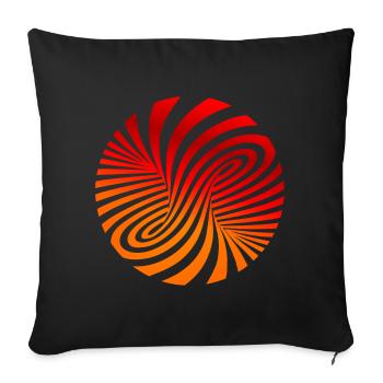 tornade psychédélique illusion d’optique tourbillon dre - Housse de coussin décorative 45 x 45 cm - noir - Devant