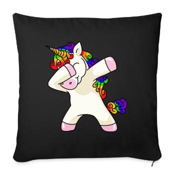 Unicorn Dabbing Unicorn T-Shirt - Sofa pillowcase 17,3'' x 17,3'' (45 x 45 cm) - black - Front
