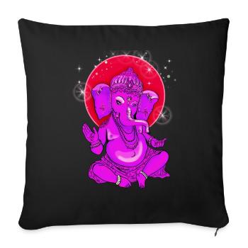 ganesha yoga india buddha god meditation elephant - Sofa pillowcase 17,3'' x 17,3'' (45 x 45 cm) - black - Front