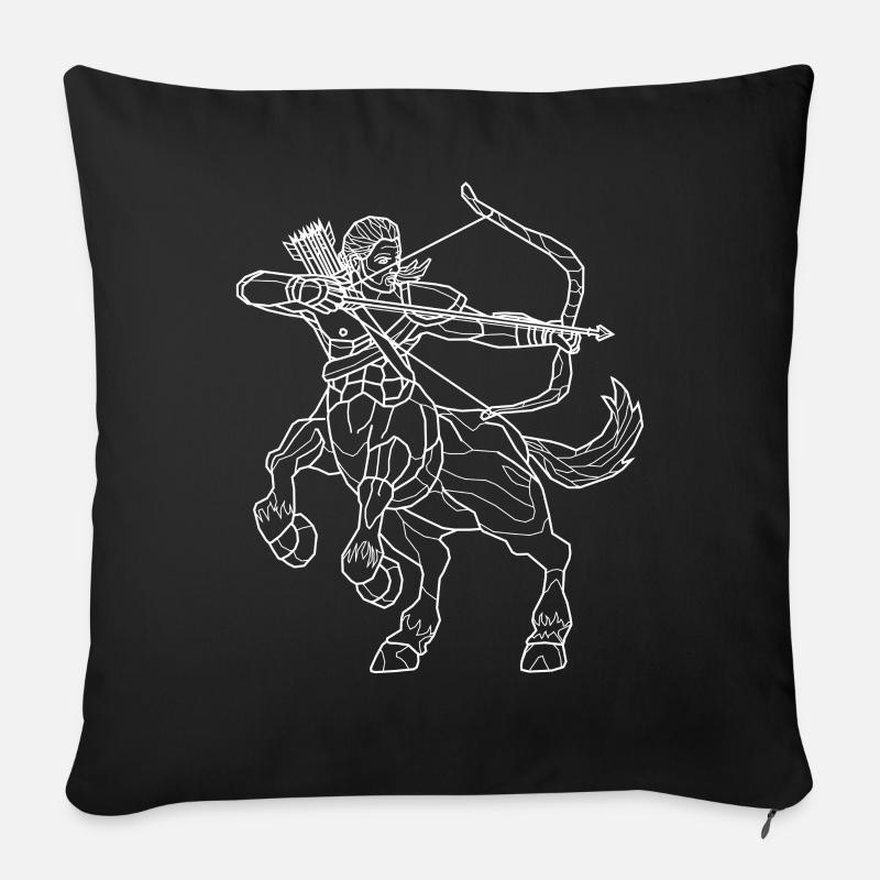 Centaure - blanc - Housse de coussin décorative 45 x 45 cm - noir