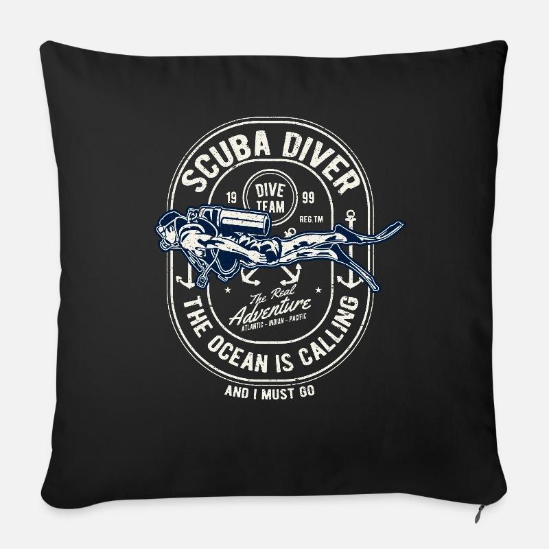 Scuba Diving Diver Diver Shirt Gift - Sofa pillowcase 17,3'' x 17,3'' (45 x 45 cm) - black