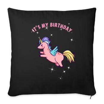unicorn birthday unicorn birthday mystical fee - Sofa pillowcase 17,3'' x 17,3'' (45 x 45 cm) - black - Front
