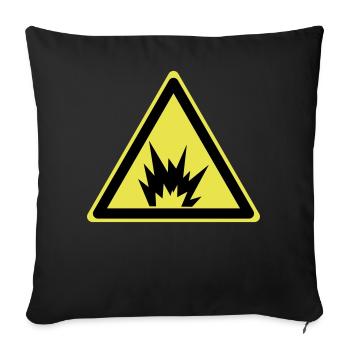 Achtung Explosiv - Sofakissenbezug 45 x 45 cm - Schwarz - Vorne