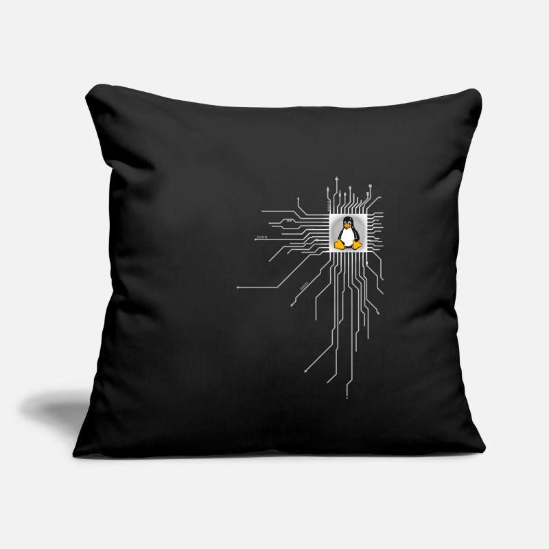 platine pingouin Core Coeur Ordinateur pc Nerd program Housse de coussin décorative 45 x 45 cm