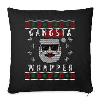 wrapper Gangsta laid de Noël Pull - Housse de coussin décorative 45 x 45 cm - noir - Devant