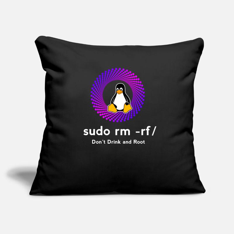 Computer Sys admin Penguin Nerd pc sudo rm -rf cod Sofa pillowcase 17,3'' x 17,3'' (45 x 45 cm)