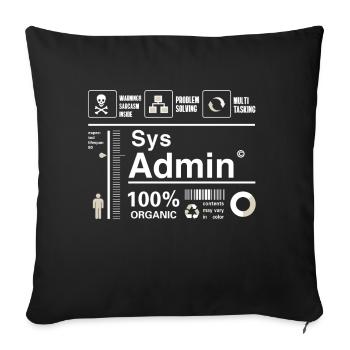 Sys Admin programmier Computer Nerd pc Platine cpu - Sofakissenbezug 45 x 45 cm - Schwarz - Vorne