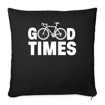 Cycling Good Times - Sofa pillowcase 17,3'' x 17,3'' (45 x 45 cm) - black - Front