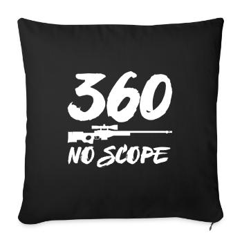 360 NO SCOPE CSGO AWP FPS PC GAMING MOTIV - Housse de coussin décorative 45 x 45 cm - noir - Devant