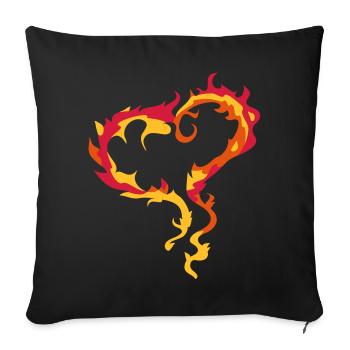 Coeur de la Flamme - Housse de coussin décorative 45 x 45 cm - noir - Devant