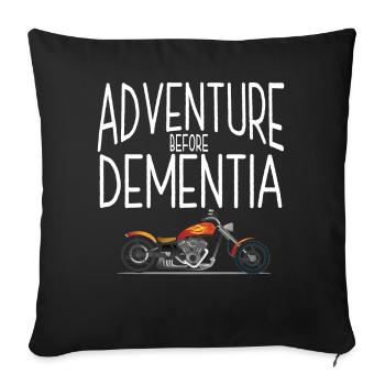 Motorcyclist Adventure Before Dementia - Sofa pillowcase 17,3'' x 17,3'' (45 x 45 cm) - black - Front