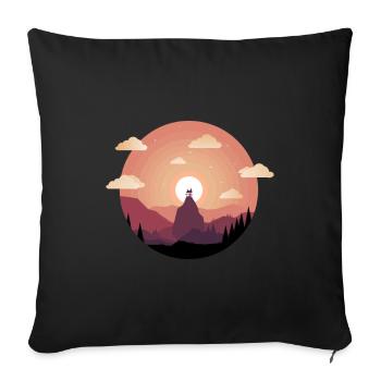 Abstraktes Landschafts Design - Sofakissenbezug 45 x 45 cm - Schwarz - Vorne