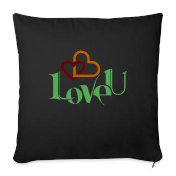 I love you schönes Shirt als Liebes-Geschenk - Sofakissenbezug 45 x 45 cm - Schwarz - Vorne