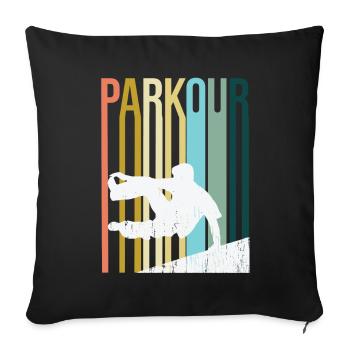 Parkour Retro - Sofa pillowcase 17,3'' x 17,3'' (45 x 45 cm) - black - Front