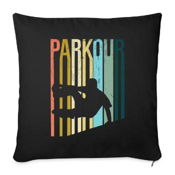 Parkour Retro - Sofa pillowcase 17,3'' x 17,3'' (45 x 45 cm) - black - Front