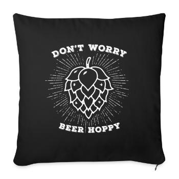 houblon - Housse de coussin décorative 45 x 45 cm - noir - Devant