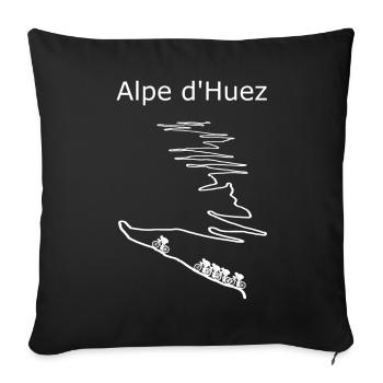 Alpe d'Huez hiking motif with mountain panorama - Sofa pillowcase 17,3'' x 17,3'' (45 x 45 cm) - black - Front