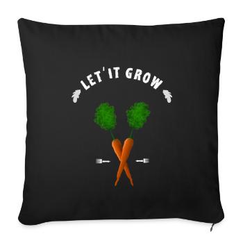 carrot grow garden farmer farmer garden gardener - Sofa pillowcase 17,3'' x 17,3'' (45 x 45 cm) - black - Front