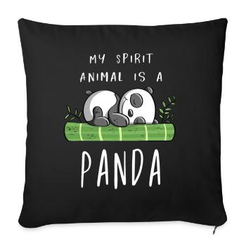 My Spirit Animal Is A Panda - Panda Bear - Comic - Sofa pillowcase 17,3'' x 17,3'' (45 x 45 cm) - black - Front