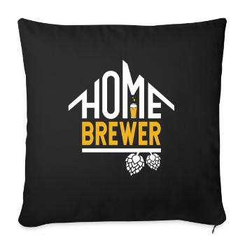 Hobbybrauer Logo - Sofakissenbezug 45 x 45 cm - Schwarz - Vorne