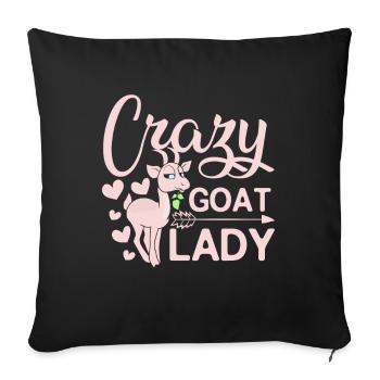 Crazy goat lady - Sofa pillowcase 17,3'' x 17,3'' (45 x 45 cm) - black - Front