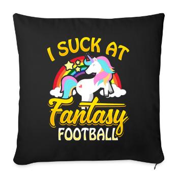 I Suck At Fantasy Football Unicorn football penalty - Sofa pillowcase 17,3'' x 17,3'' (45 x 45 cm) - black - Front