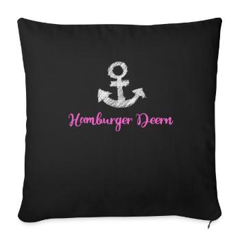 hamburger deern anchor lake harbor girl girl sea - Sofa pillowcase 17,3'' x 17,3'' (45 x 45 cm) - black - Front