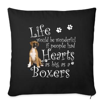 Boxer Dog Heart As Big As A Boxers - Housse de coussin décorative 45 x 45 cm - noir - Devant