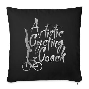 Cyclisme artistique, cyclisme artistique, cyclisme en salle, entraîneur - Housse de coussin décorative 45 x 45 cm - noir - Devant