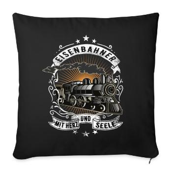 Eisenbahn Eisenbahner - Sofakissenbezug 45 x 45 cm - Schwarz - Vorne