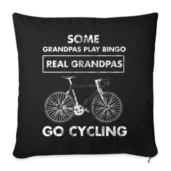 Bike Grandpa Cyclist Biking Bike Gift - Sofa pillowcase 17,3'' x 17,3'' (45 x 45 cm) - black - Front