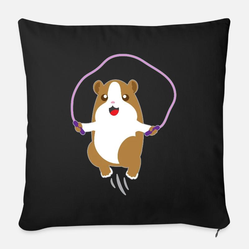 Kinder Hamster Tiershirt seilspringender Hamster - Sofakissenbezug 45 x 45 cm - Schwarz