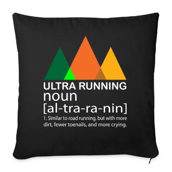 Ultra Running Running Shirt & Gift - Sofa pillowcase 17,3'' x 17,3'' (45 x 45 cm) - black - Front