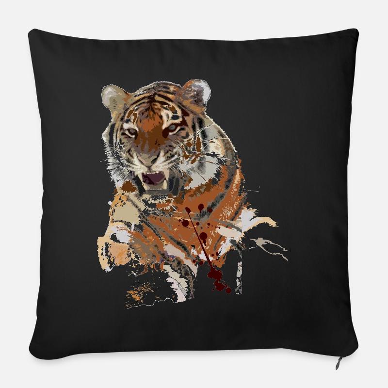 Tiger - Sofakissenbezug 45 x 45 cm - Schwarz