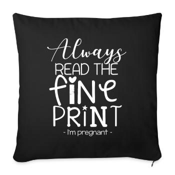 Funny pregnancy print with heart design - Sofa pillowcase 17,3'' x 17,3'' (45 x 45 cm) - black - Front