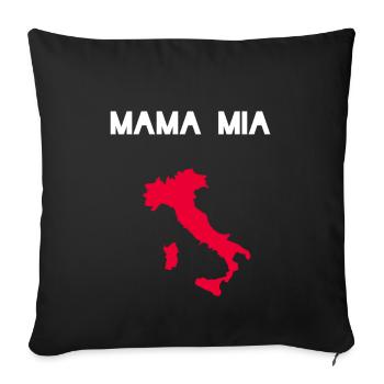 Mamma Mia Mama Mia Italy Shirt - Sofa pillowcase 17,3'' x 17,3'' (45 x 45 cm) - black - Front