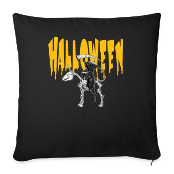 Faucheuse d'Halloween sur Licorne - Housse de coussin décorative 45 x 45 cm - noir - Devant