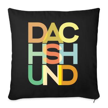 Dachshund Dog Colorful - Sofa pillowcase 17,3'' x 17,3'' (45 x 45 cm) - black - Front