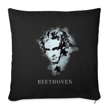 beethoven classique musique compositeur concert sourd pop - Housse de coussin décorative 45 x 45 cm - noir - Devant