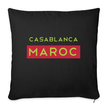 Casablanca Maroc Souvenir Souvenir - Housse de coussin décorative 45 x 45 cm - noir - Devant